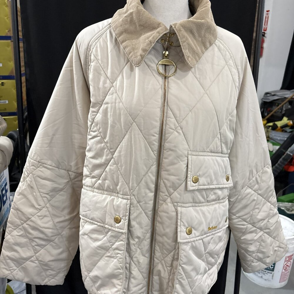 Barbour Puffer Coat Cream Size 12